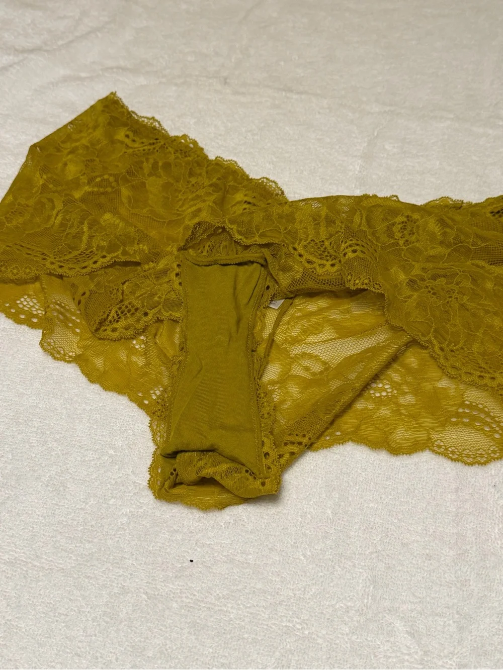 Cacique Women's Lace Cheeky Short Panty - Gold